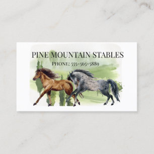 Tarjeta De Visita Establos de Cabalgata Acuarela Caballo Occidental