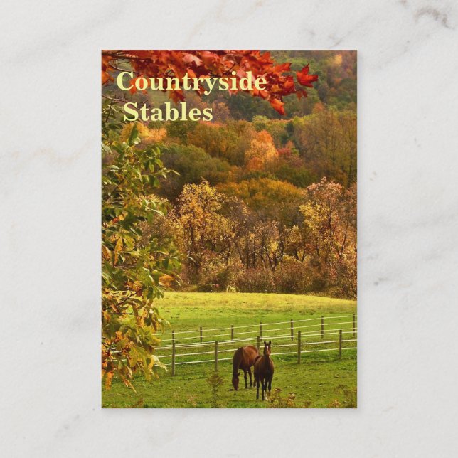 Tarjeta De Visita Establos del caballo del otoño (Anverso)