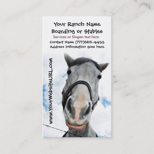 Tarjeta De Visita Establos del montar a caballo o servicios del (Anverso)