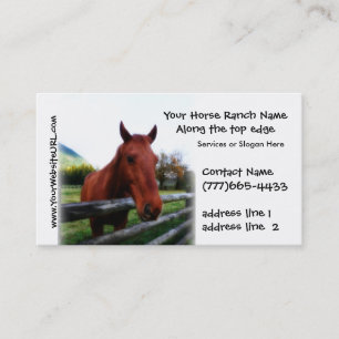 Tarjeta De Visita Establos ecuestres o embarque del caballo