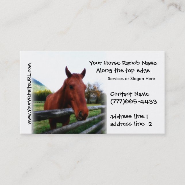 Tarjeta De Visita Establos ecuestres o embarque del caballo (Anverso)