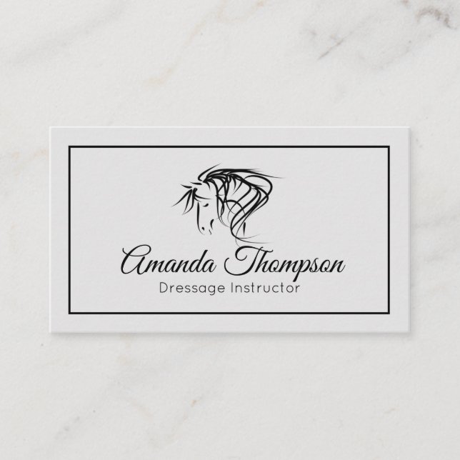 Tarjeta De Visita Establos equinos elegantes del caballo que montan (Anverso)