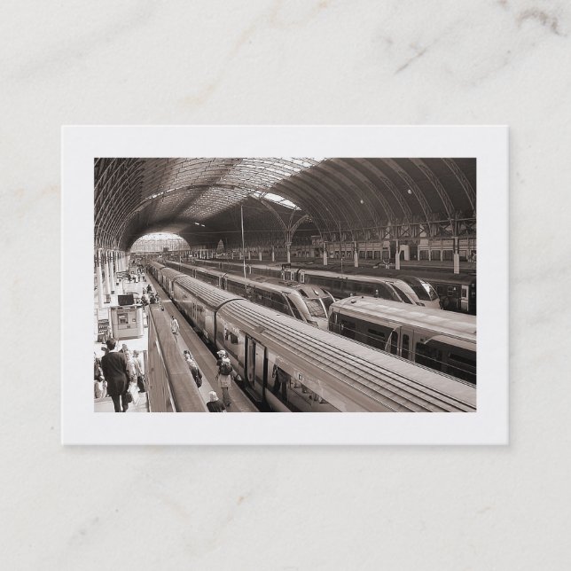 Tarjeta De Visita Estación de Paddington, Londres. Mini foto (Anverso)