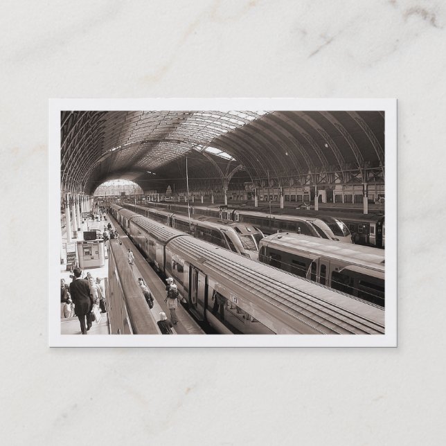 Tarjeta De Visita Estación de Paddington, Londres. Mini foto (bordea (Anverso)