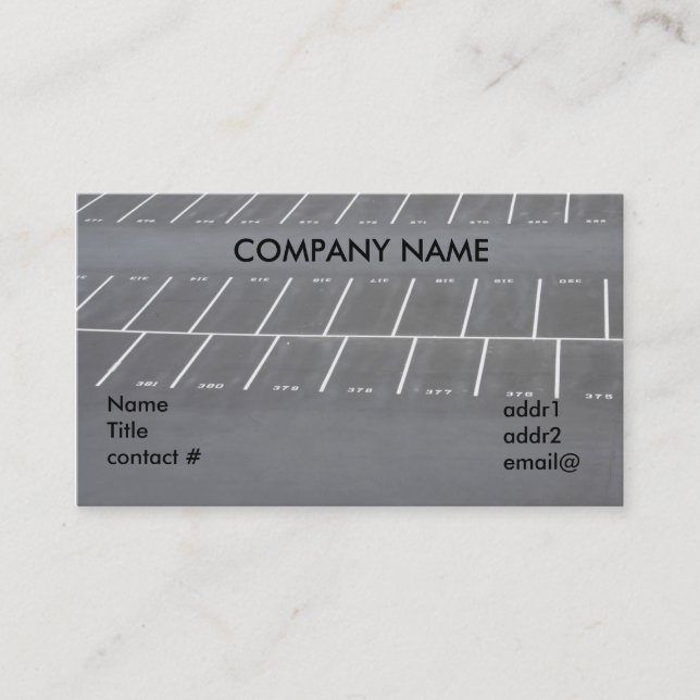 Tarjeta De Visita estacionamiento vacío (Anverso)