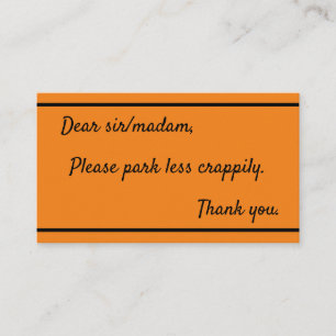Tarjeta De Visita Estacionar menos desordenado