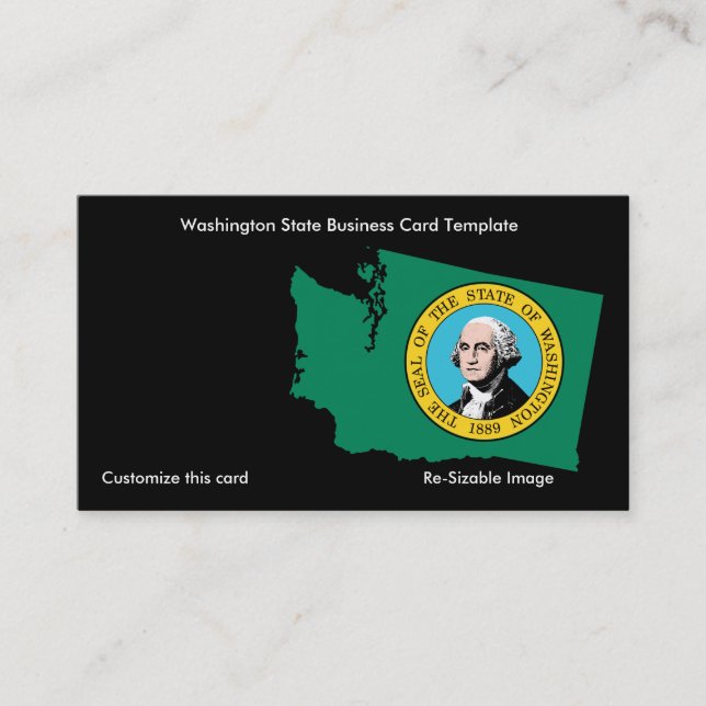 Tarjeta De Visita Estado de Bandera Washington (Anverso)