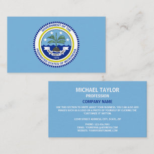 Tarjeta De Visita Estados Federados de Micronesia Bandera y Sello