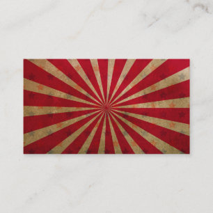 Tarjeta De Visita Estallido de Estrellas de Circo Antiguo Rojo Beige