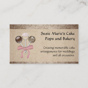 Tarjeta De Visita Estallido elegante de la torta del damasco del