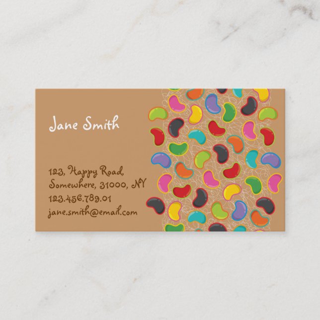 Tarjeta De Visita Estallido retro maravilloso del Jellybean del (Anverso)