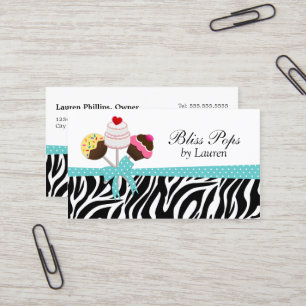 Tarjeta De Visita Estallidos elegantes de la torta