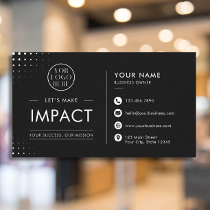 Tarjeta De Visita Estamos Abiertos Logotipo Moderno Negro y Blanco P