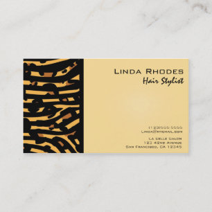Tarjeta De Visita Estampado Animal Salvaje Exótico Cebra y Leopardo 