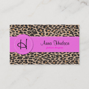 Tarjeta De Visita Estampado de animales, leopardo manchado - negro