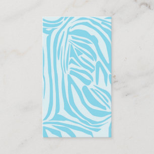 Tarjeta De Visita Estampado de cebra azul y blanco en negrita