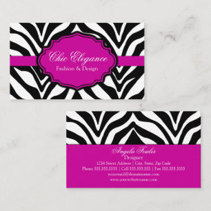 Tarjeta De Visita Estampado de cebra elegante