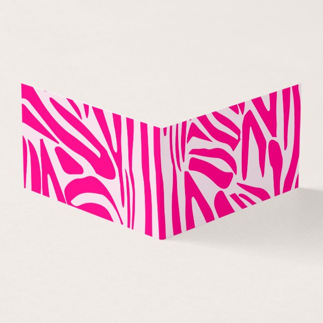 Tarjeta De Visita Estampado de cebra rosa (Exterior)