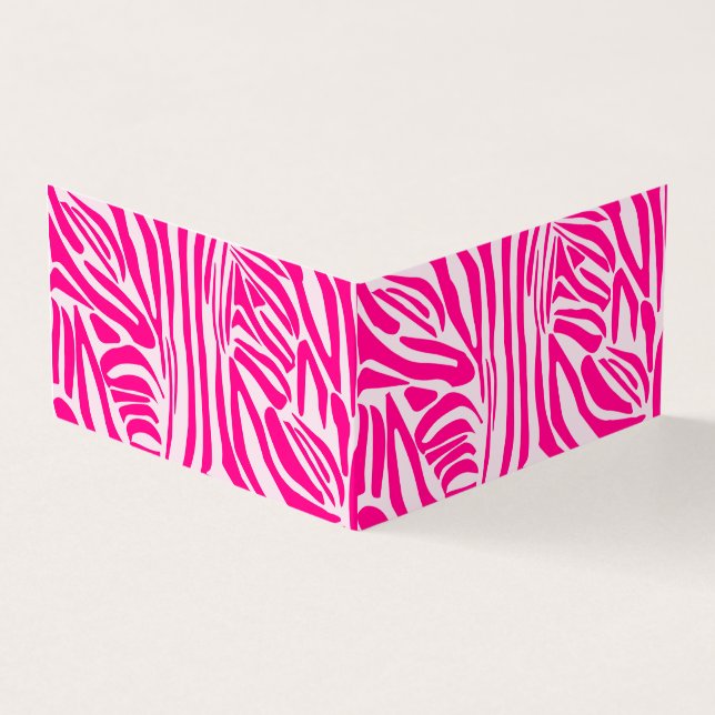Tarjeta De Visita Estampado de cebra rosa (Exterior)