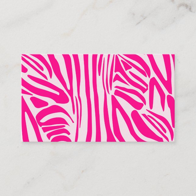 Tarjeta De Visita Estampado de cebra rosa (Anverso)