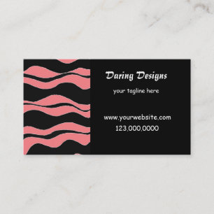 Tarjeta De Visita Estampado de cebra rosa y negro