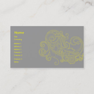 Tarjeta De Visita Estampado de flores amarillo - negocio