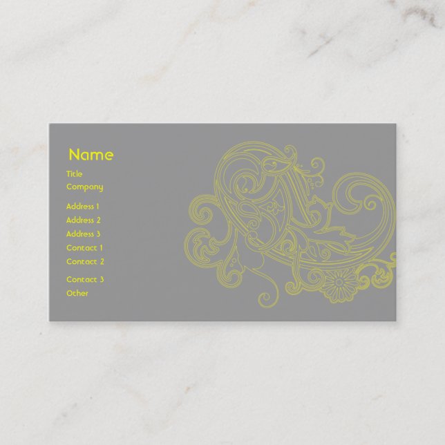Tarjeta De Visita Estampado de flores amarillo - negocio (Anverso)