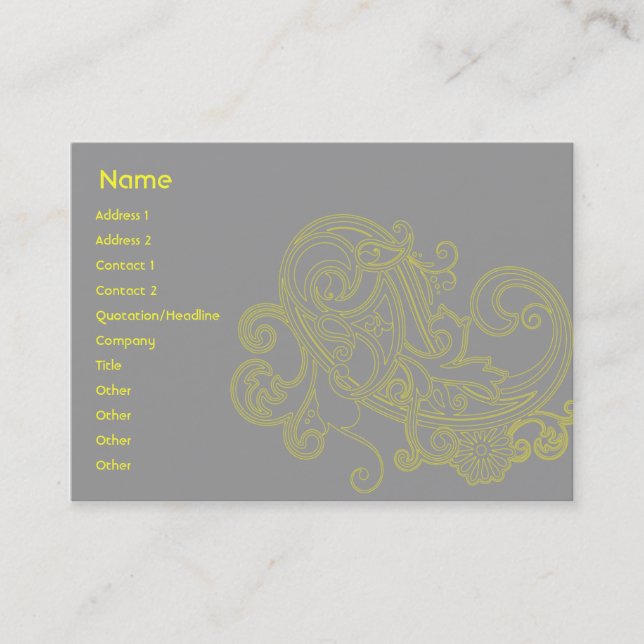 Tarjeta De Visita Estampado de flores amarillo - rechoncho (Anverso)