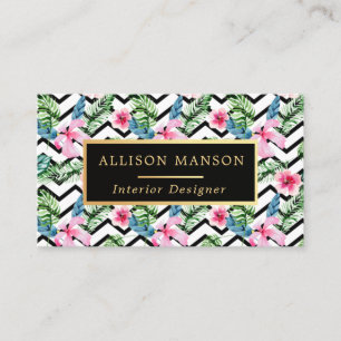 Tarjeta De Visita estampado de flores de moda
