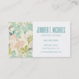 Tarjeta De Visita Estampado de flores moderno