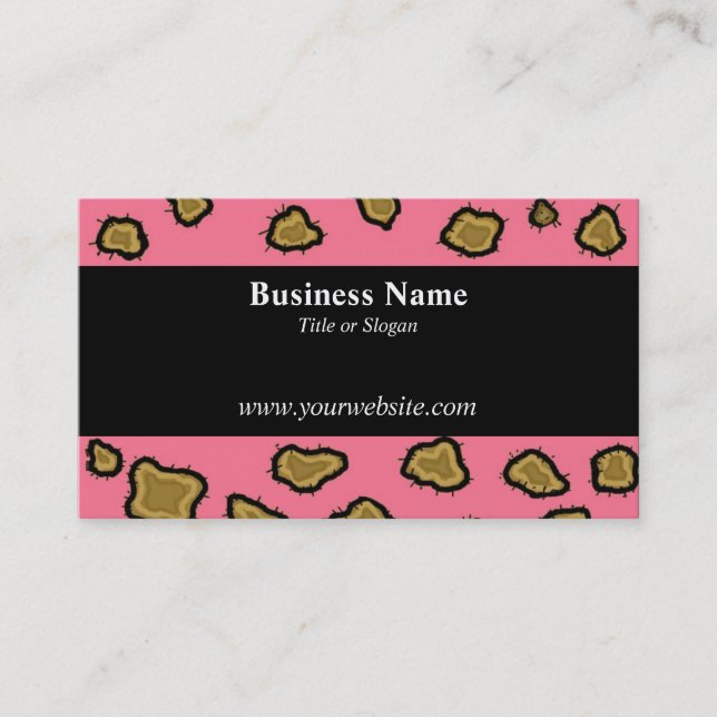 Tarjeta De Visita Estampado de leopardo rosa (Anverso)