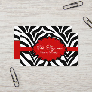 Tarjeta De Visita Estampado de zebra elegante