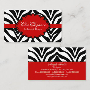 Tarjeta De Visita Estampado de zebra elegante