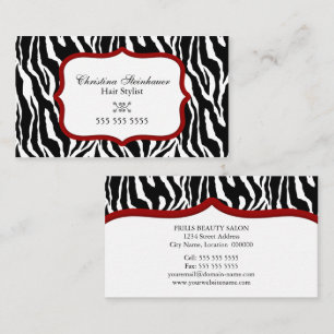 Tarjeta De Visita Estampado de zebra elegante e intrépido