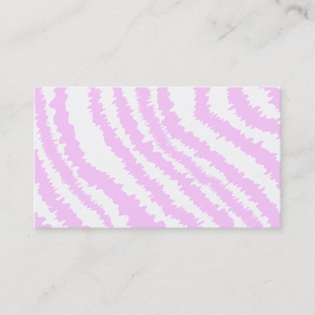 Tarjeta De Visita Estampado de zebra rosado, modelo animal (Anverso)
