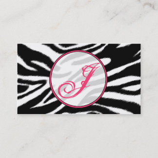 Tarjeta De Visita Estampado de zebra/tarjeta de visita rosada de