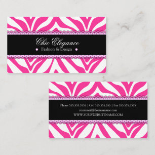 Tarjeta De Visita Estampado de zebra y cordón elegantes