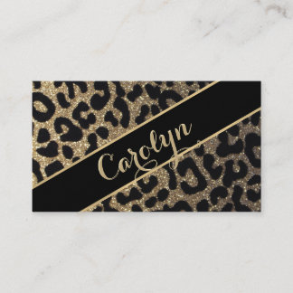 Tarjeta De Visita Estampado leopardo con la cinta negra