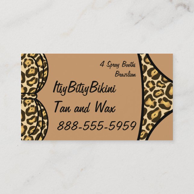Tarjeta De Visita Estampado leopardo del bikini (Reverso)