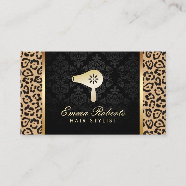 Tarjeta De Visita Estampado leopardo moderno del logotipo del (Anverso)