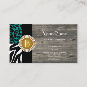 Tarjeta De Visita Estampados de animales elegantes cebra y modelos