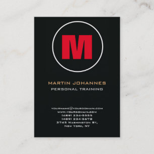 Tarjeta De Visita Estampilla circular Monograma Taller personal rojo