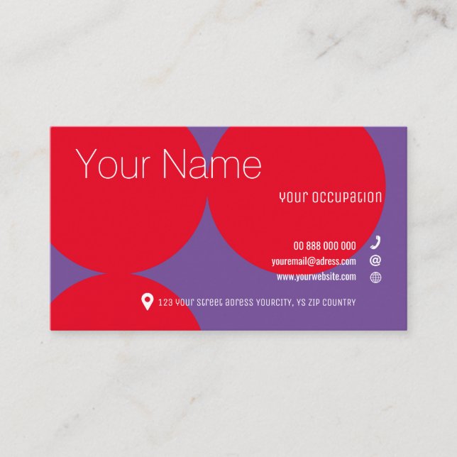 Tarjeta De Visita Estándar BC de colección de puntos ROJOS (Anverso)