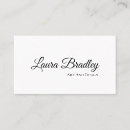 Tarjeta De Visita Estándar blanco simple y elegante, empresas de 3,5