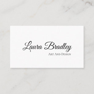 Tarjeta De Visita Estándar blanco simple y elegante, empresas de 3,5