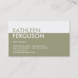 Tarjeta De Visita Estándar de dos tonos de color verde profesional