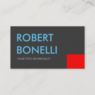 Tarjeta de visita estándar de moda gris rojo azul 