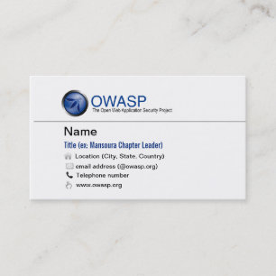 Tarjeta de visita estándar de OWASP