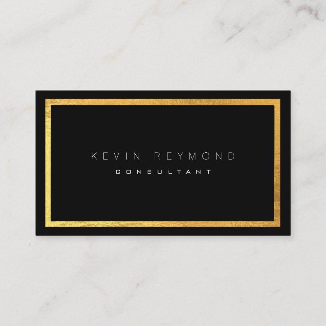 tarjeta de visita estándar faux gold black pro (Anverso)