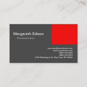Tarjeta de visita estándar gris rojo claro